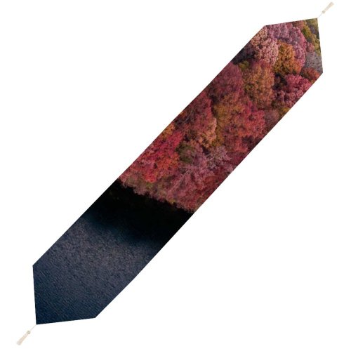 Yanfind Table Runner Aaron Burden Colorful Forest Trees Aerial Lake River Scenic Everyday Dining Wedding Party Holiday Home Decor