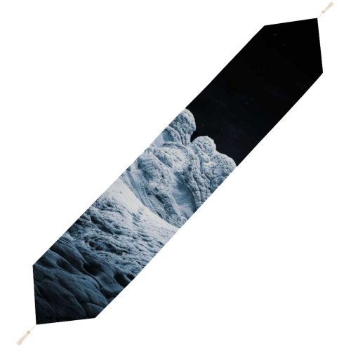 Yanfind Table Runner MacOS Big Sur Winter Sedimentary Rocks Night Starry Sky IOS Everyday Dining Wedding Party Holiday Home Decor