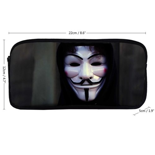 yanfind Pencil Case YHO Chaozzy Lin Anonymous  Hoodie Guy Fawkes Zipper Pens Pouch Bag for Student Office School