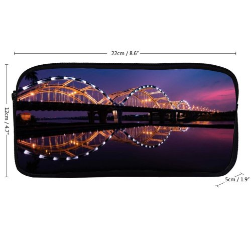 yanfind Pencil Case YHO Quang Anh Ta   City Lights Night Reflection Arch  Hàn Zipper Pens Pouch Bag for Student Office School