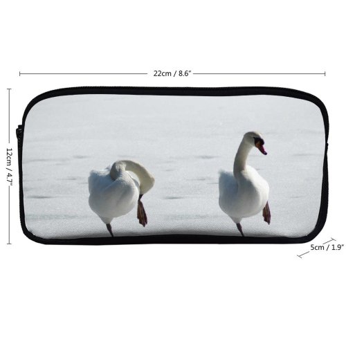 yanfind Pencil Case YHO Winter Frozen Ducks Goose  Beak Geese Duck Swans Bird  Birds Zipper Pens Pouch Bag for Student Office School
