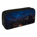 yanfind Pencil Case YHO Zac Ong Black Dark York City United States Cityscape Night Time City Zipper Pens Pouch Bag for Student Office School
