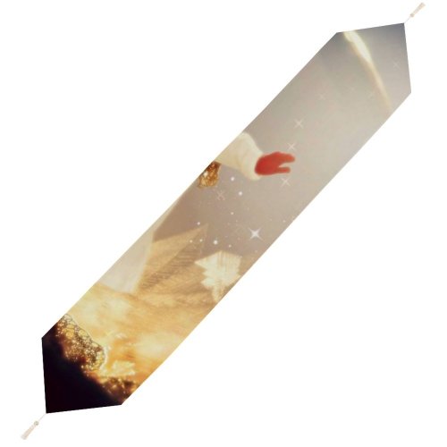 Yanfind Table Runner Anja Celebrations Cute Baby Girl Child Soap Bubble Frozen Sunlight Christmas Winter Everyday Dining Wedding Party Holiday Home Decor