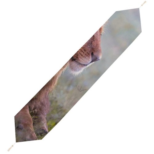 Yanfind Table Runner Andrew Liu Lion Predator Grass Field Everyday Dining Wedding Party Holiday Home Decor