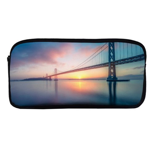 yanfind Pencil Case YHO Oakland Bay   Francisco California Sunrise Exposure Landscape Zipper Pens Pouch Bag for Student Office School