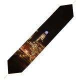 Yanfind Table Runner Black Dark San Francisco City Cityscape Night Time City Lights Skyscrapers Waterfront Everyday Dining Wedding Party Holiday Home Decor