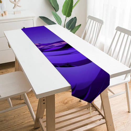 Yanfind Table Runner Mountains Rocks Night Starry Sky Scenery MacOS Big Sur IOS Everyday Dining Wedding Party Holiday Home Decor