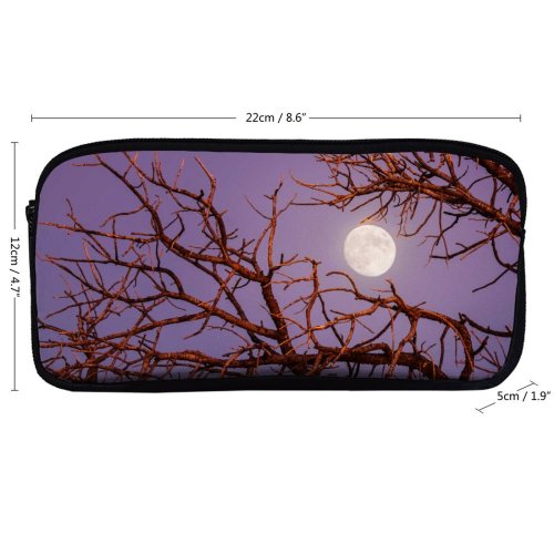 yanfind Pencil Case YHO Robbie Shade   Night Tree Branches Sky Zipper Pens Pouch Bag for Student Office School