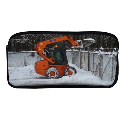 yanfind Pencil Case YHO Wheel Construction Blower Vehicle Tree Snowplow Winter Freezing Snow Tractor Snow Zipper Pens Pouch Bag for Student Office School
