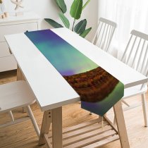 Yanfind Table Runner Alan Labisch Aurora Sky Forest River Reflections Everyday Dining Wedding Party Holiday Home Decor