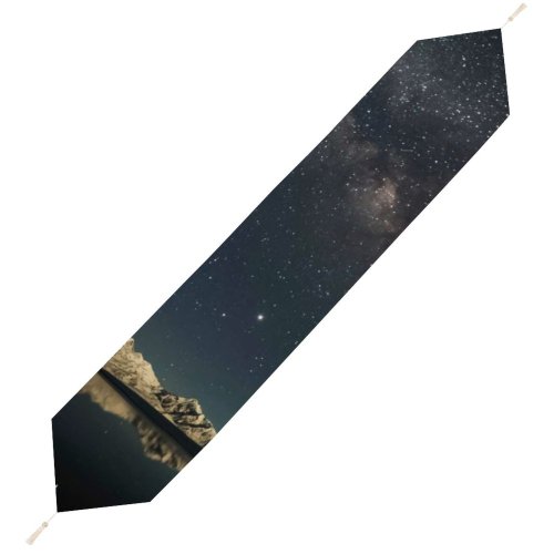 Yanfind Table Runner Mount Gongga Minya Konka China Milky Way Glacier Mountains Mountain Peak Starry Everyday Dining Wedding Party Holiday Home Decor