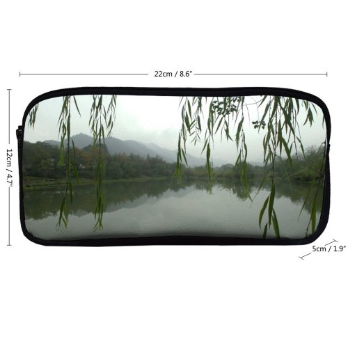 yanfind Pencil Case YHO Winter Xihu Resources Lake Natural Atmospheric China Vegetation Landscape Reflection Tree Evening Zipper Pens Pouch Bag for Student Office School