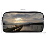 yanfind Pencil Case YHO Winter HDR Horizon Lake Natural  Cloud Landscape Sea Sky Reflection Dock Zipper Pens Pouch Bag for Student Office School