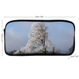 yanfind Pencil Case YHO Winter Frost Winter Natural Woody Cloud Landscape Sky Plant  Snow Limetree Zipper Pens Pouch Bag for Student Office School