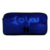 yanfind Pencil Case YHO Gerd Altmann Love I Love You Starry Sky Couple Silhouette Heart Valentines Zipper Pens Pouch Bag for Student Office School