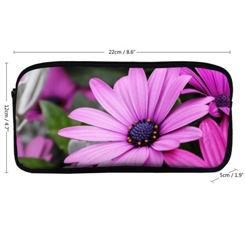 yanfind Pencil Case YHO Flowers Daisy Flowers Purple Flowers Flowers Bokeh Garden Closeup Macro Bloom Zipper Pens Pouch Bag for Student Office School