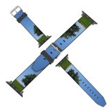 yanfind Watch Strap for Apple Watch Tree Sky Grass Landscape Field Clear Space Copyspace Hill Natural Grassland Daytime Compatible with iWatch Series 5 4 3 2 1