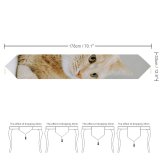Yanfind Table Runner Funny Curiosity Sit Cute Baby Young Little Eye Kitten Whisker Fur Portrait Everyday Dining Wedding Party Holiday Home Decor
