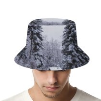 yanfind Adult Fisherman's Hat Winter Forest Cabin Sky Evergreen Switzerland Tree Forest Winter Natural Freezing Snow Fishing Fisherman Cap Travel Beach Sun protection