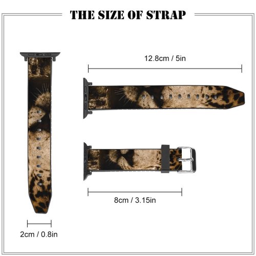 yanfind Watch Strap for Apple Watch Black Dark Jaguar Wildcat Wild Carnivore Compatible with iWatch Series 5 4 3 2 1