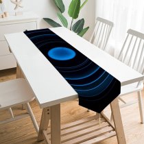 Yanfind Table Runner Abstract Dark Circles Illusion Spiral Rings Everyday Dining Wedding Party Holiday Home Decor