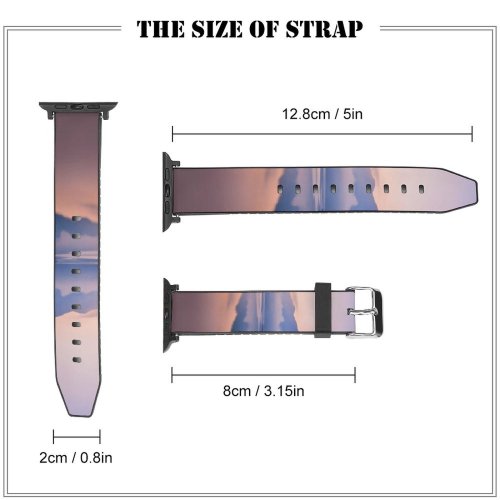 yanfind Watch Strap for Apple Watch  Sunrise Foggy Lake Reflection Dawn Compatible with iWatch Series 5 4 3 2 1