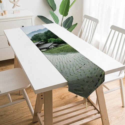 Yanfind Table Runner Ancient Old Rural Countryside Abies Plant Creative Farming Rice Pictures Grassland Everyday Dining Wedding Party Holiday Home Decor