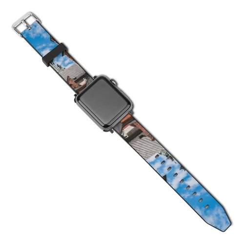 yanfind Watch Strap for Apple Watch Keyboard Spire Real  Domain Love Dog Sunset Light Architecture Ocean Compatible with iWatch Series 5 4 3 2 1