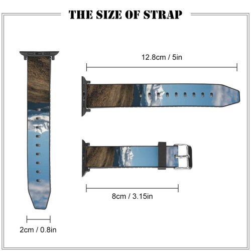yanfind Watch Strap for Apple Watch Scenery Range Sky Slope  Grass Snow Plant Free  Travel Compatible with iWatch Series 5 4 3 2 1