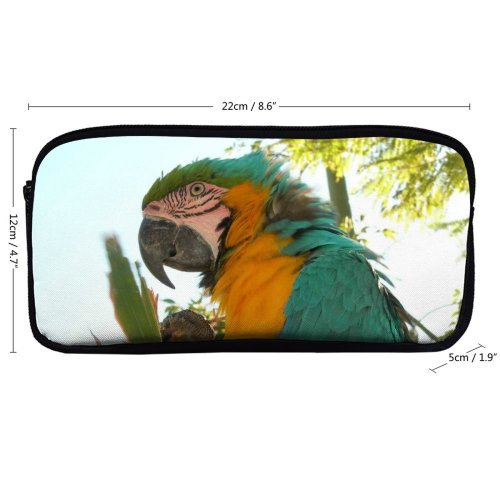 yanfind Pencil Case YHO Claw Peak Macaw Beak Fauna Parrot Fly Adaptation   Feathers Zipper Pens Pouch Bag for Student Office School