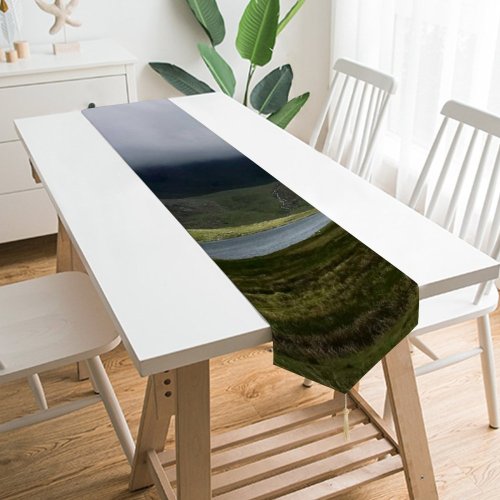 Yanfind Table Runner Scenery Uk Tundra Caernarfon Range Lake Mountain Wales Grass Wilderness Plant Everyday Dining Wedding Party Holiday Home Decor