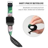 yanfind Watch Strap for Apple Watch Aurora Borealis Northern Lights Mountains Snow Covered Landscape Astronomy  Night Sky Compatible with iWatch Series 5 4 3 2 1