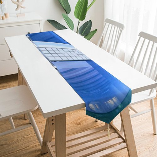Yanfind Table Runner Blur Focus City Design Office Downtown Window Expression Steel Building Glass Urban Everyday Dining Wedding Party Holiday Home Decor