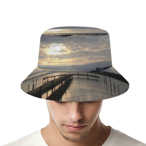 yanfind Adult Fisherman's Hat Winter HDR Horizon Lake Natural Sun Cloud Landscape Sea Sky Reflection Dock Fishing Fisherman Cap Travel Beach Sun protection