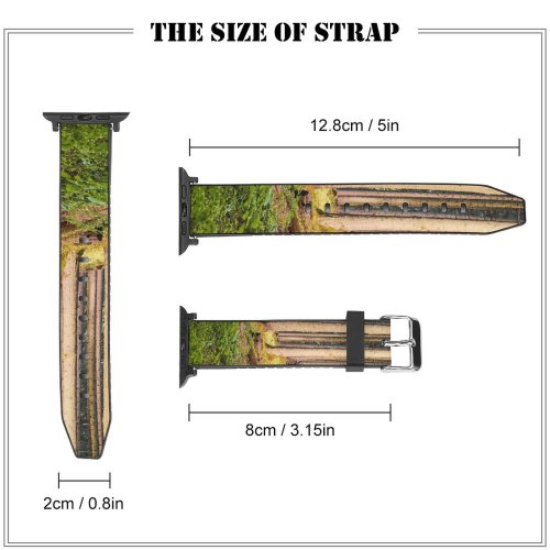 yanfind Watch Strap for Apple Watch Johny Goerend Tree Trunks Forest Greenery Outdoor Daytime Woods Compatible with iWatch Series 5 4 3 2 1
