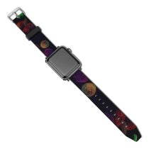 yanfind Watch Strap for Apple Watch Black Dark Jellyfishes Multicolor Underwater Colorful Sea  Aquarium Purple Compatible with iWatch Series 5 4 3 2 1
