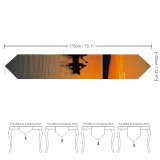 Yanfind Table Runner Backlit Silhouettes Rowing Clouds Rowboat Sunset Mountains Leisure Beach Peaceful Waters Sunrise Everyday Dining Wedding Party Holiday Home Decor