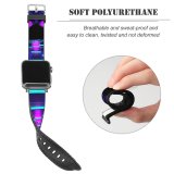 yanfind Watch Strap for Apple Watch Björn Crombach Abstract Shapes Purple Dark Vanishing Point Tunnel Pentagon Compatible with iWatch Series 5 4 3 2 1