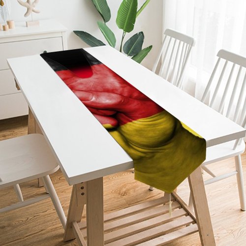 Yanfind Table Runner Blur Freedom Artistic Travel Flag State National Peace Art Patriotism Country Everyday Dining Wedding Party Holiday Home Decor