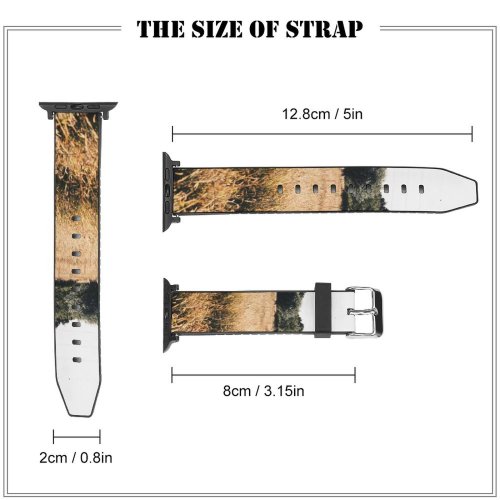 yanfind Watch Strap for Apple Watch Rural Savanna Countryside Grain Plant Domain Pasture Farm Pictures Grassland Outdoors Compatible with iWatch Series 5 4 3 2 1