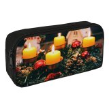 yanfind Pencil Case YHO  Wax Advent Candles Design Shining  Illuminated  Decorations Romantic Light Zipper Pens Pouch Bag for Student Office School