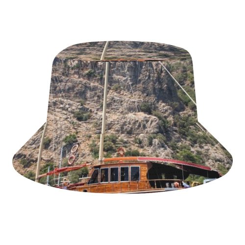 yanfind Adult Fisherman's Hat Vehicle Ship Cliff Sea Bay Watercraft Sailboat Charter Transportation Marmaris Schooner Yacht Fishing Fisherman Cap Travel Beach Sun protection