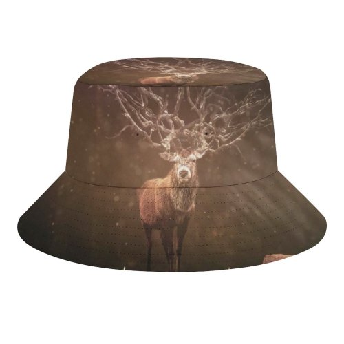 yanfind Adult Fisherman's Hat Comfreak Black Dark Hirsch Deer Forest Sun Rays Dark Wildlife Rock Fishing Fisherman Cap Travel Beach Sun protection