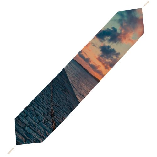 Yanfind Table Runner Backlit Skyscape Clouds Sunset Landscape Evening Travel Walkway Light Beach Sun Sunrise Everyday Dining Wedding Party Holiday Home Decor