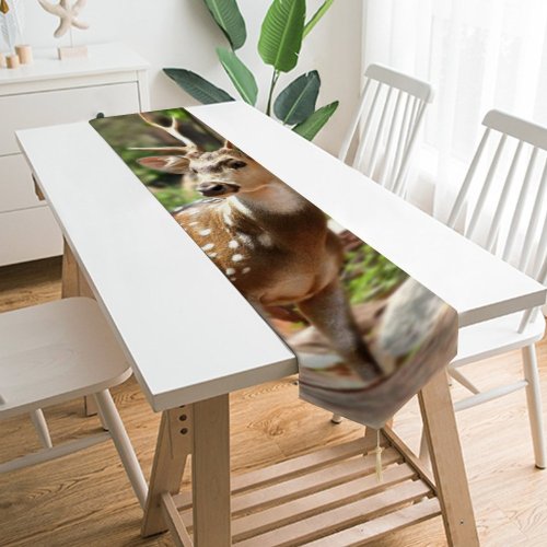 Yanfind Table Runner Blur Focus Boulders Depth Daylight Field Wildlife India Outdoors Horns Stones Deer Everyday Dining Wedding Party Holiday Home Decor