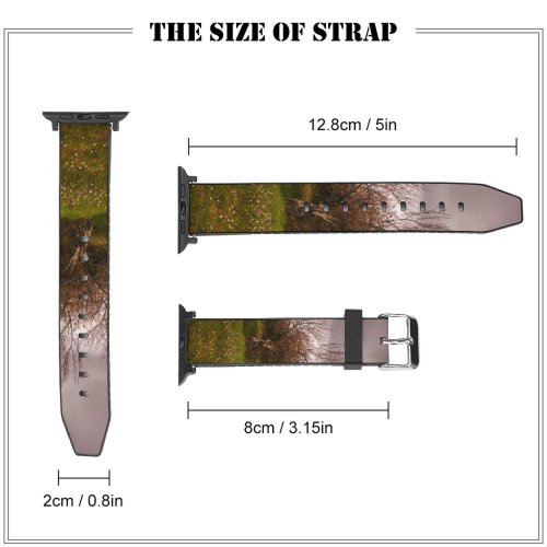 yanfind Watch Strap for Apple Watch Rural Building Countryside Plant Creative Flores Otoño Farm Pictures Grassland Outdoors Compatible with iWatch Series 5 4 3 2 1