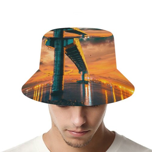 yanfind Adult Fisherman's Hat Sergio Osmeña Bridge Philippines Mactan–Mandaue Bridge Sunset City Lights Dusk Reflection Cloudy Fishing Fisherman Cap Travel Beach Sun protection