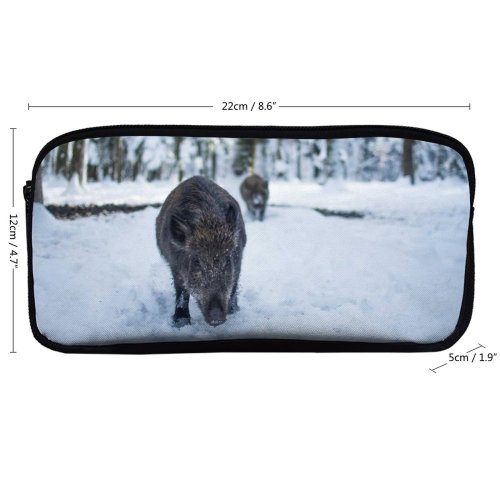yanfind Pencil Case YHO Images Hog Wildlife Wallpapers Grey Pictures Pig Dog Boar Pet  Free Zipper Pens Pouch Bag for Student Office School