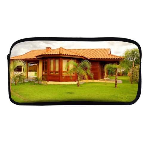 yanfind Pencil Case YHO Building Maison Concrete Field Home Habitat Lot Home Facade Estate Neighborhood City Zipper Pens Pouch Bag for Student Office School