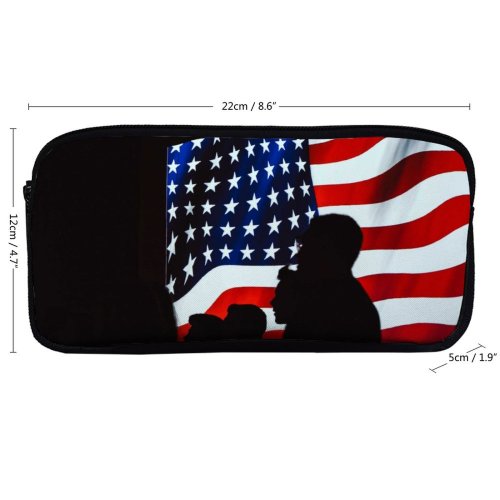 yanfind Pencil Case YHO  Honor Freedom Jul Liberty Spangled Independence Usa Stripe Administration Fourth Memorial Zipper Pens Pouch Bag for Student Office School